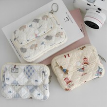 跨境暗扣零钱包高颜值卡通印花外出随身便携式钥匙口红证件收纳包