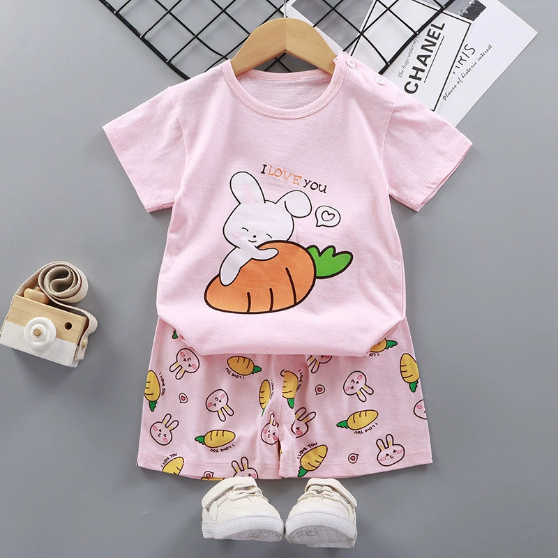 Children's short sleeve T-shirt, summer cotton set for early age for men and women, children's clothing
