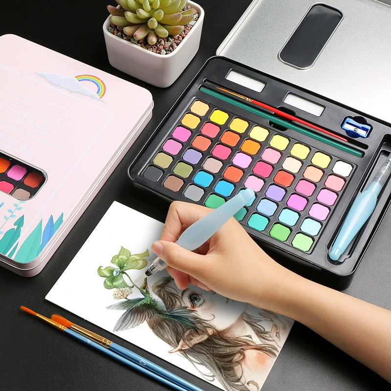 Твердая Акварельная краска Изобразительное искусство начинающие дети портативная Акварельная живопись граффити порошок Дискус коробка костюм оптом