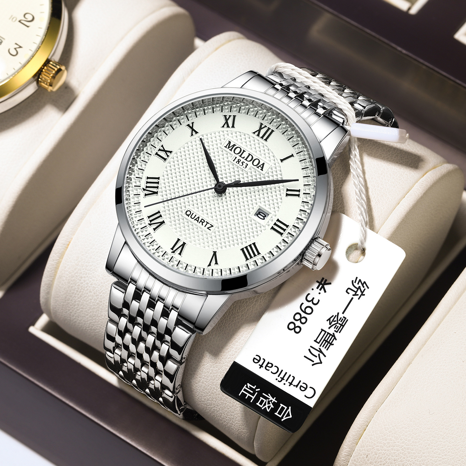 Swiss Automatic Mechanical Watch Waterproof Calendar Hollow Quartz Watch High Sense Casual Fashion Men's Wristwatch