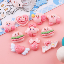 可爱粉色星小卡 diy奶油胶手机壳材料头饰发夹饰品树脂配件水杯贴