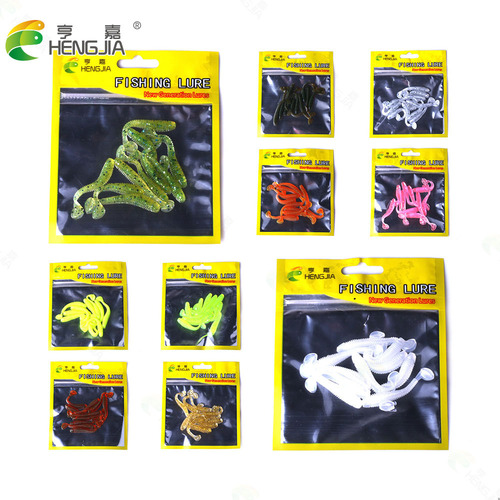 HENG JIA cross-border supply 10pcs lure T-tail soft bait fishing supplies fishing gear bait wholesale