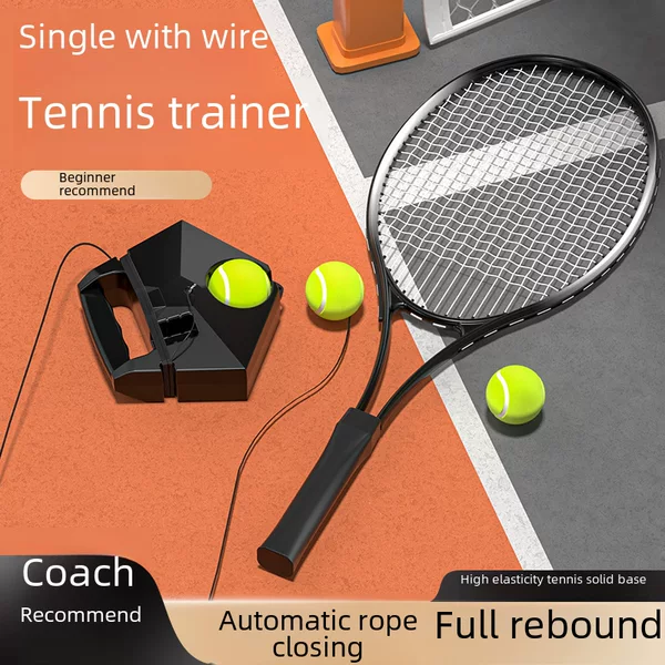 Water-free Tennis Trainer Single Player with Line Rebound Self-training Artifact for Beginners Tennis Racquet Children's Set