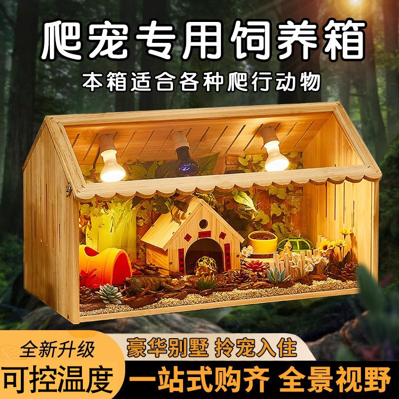 爬宠饲养箱鬃狮蜥守宫刺猬角蛙蜥蜴爬虫箱养殖保温爬箱造景宠物