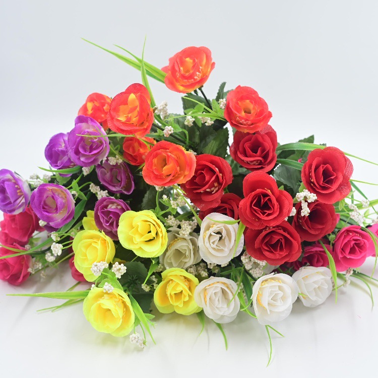 Nanyang pantalla mayorista simulación de flores de rosa pequeña escena de rosa props decoración para el hogar simulación flores falsas