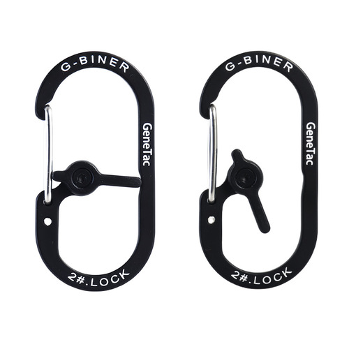 Yiru Buckle 2# G-Biner Outdoor Camping Accessory with Lock, Safety DIY Carabiner, Aluminum Alloy Climbing Clip