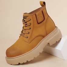 男鞋冬季新款高帮马丁靴男士英伦低帮休闲皮鞋英伦美式复古工装鞋