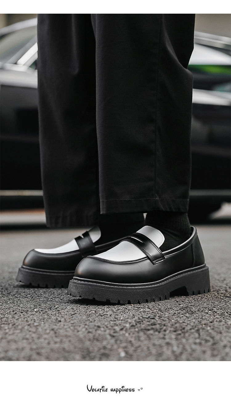 Chaussures Derby tendance pour homme ShoeVault, automne, style britannique décontracté, semelle épaisse et élégante, style rétro, rehaussantes, en cuir._voghion.com