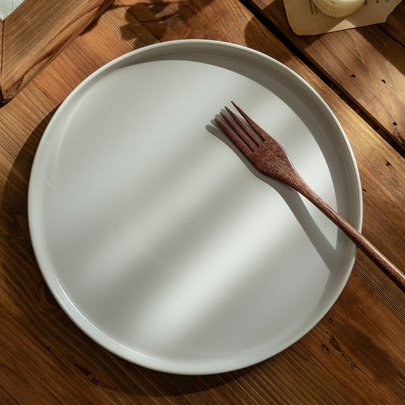 Plato de color sólido mate Plato de carne Plato de restaurante occidental de estilo retro Plato para el hogar Plato grande al por mayor Plato de restaurante Plato plano