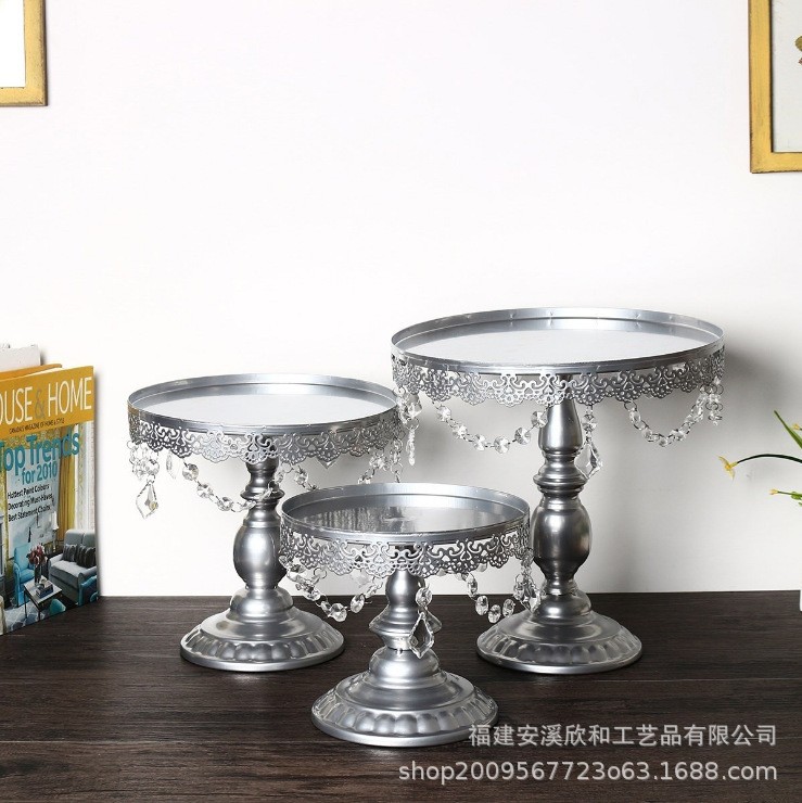 Fijación de pastel de hierro forjado de oro / bandeja de pastel / bandeja de frutas / bandeja de bodas West Point