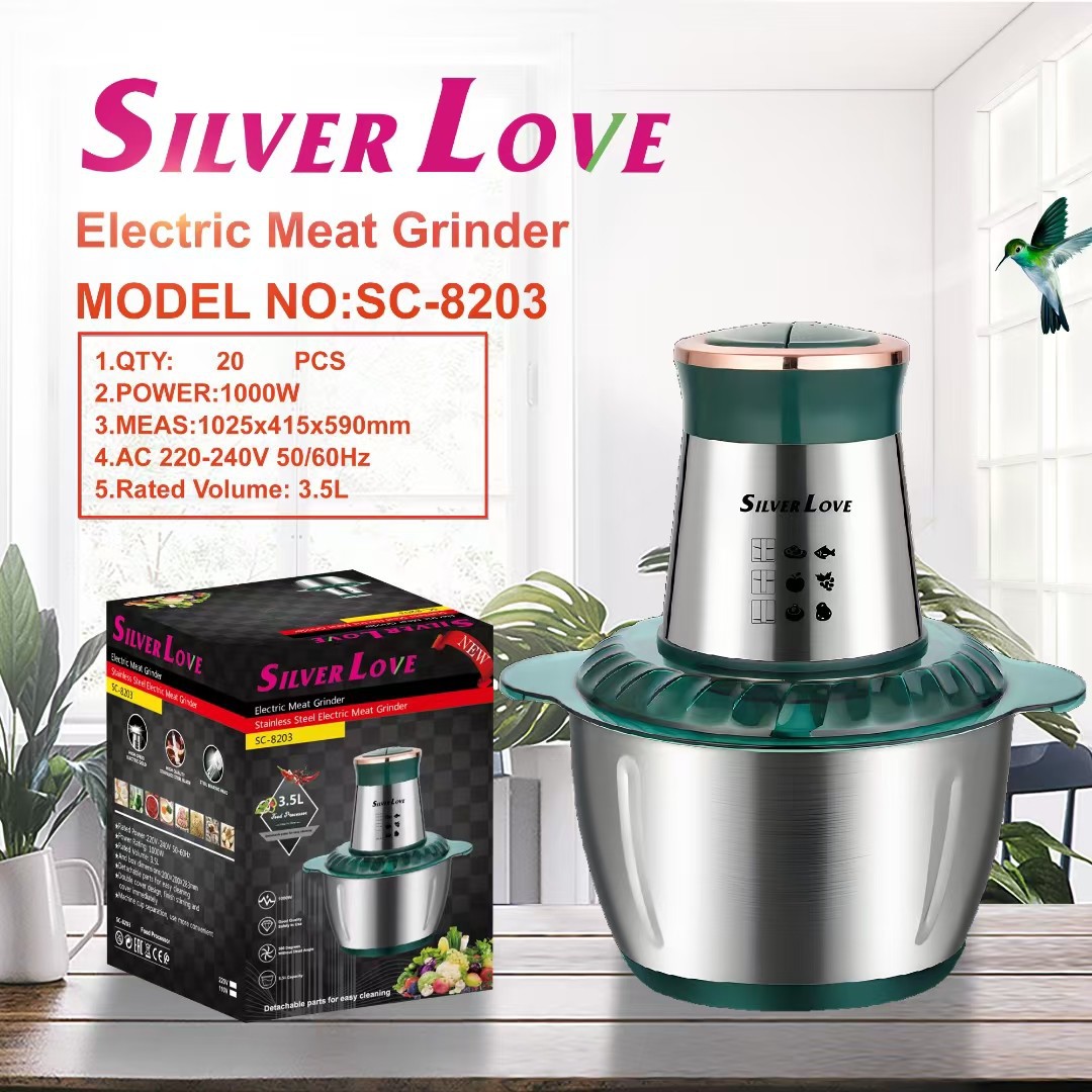 LILVR 사랑 국경 수출 가정용 유럽 게이지 고기 분쇄기 스테인레스 스틸 전기 요리 기계 다기능 주방 5L