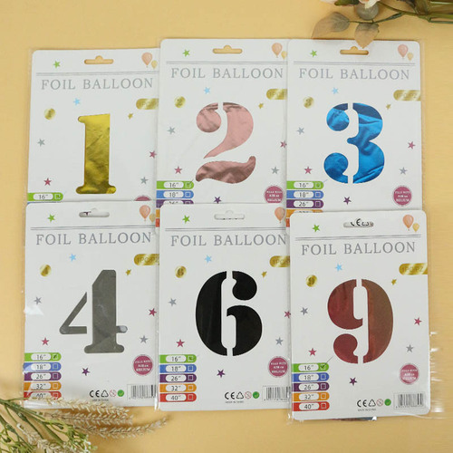 Wholesale INS style cross-border e-commerce 16-inch precision packaging digital independent paper card packaging aluminum foil balloon American version slim body