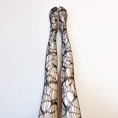 Senna Halloween Spider Series Fishnet Stockings, Bat-Inspired Dark-Colored Pantyhose—Internet-Famous, Sexy Women's Hollowed-Out Skull Design