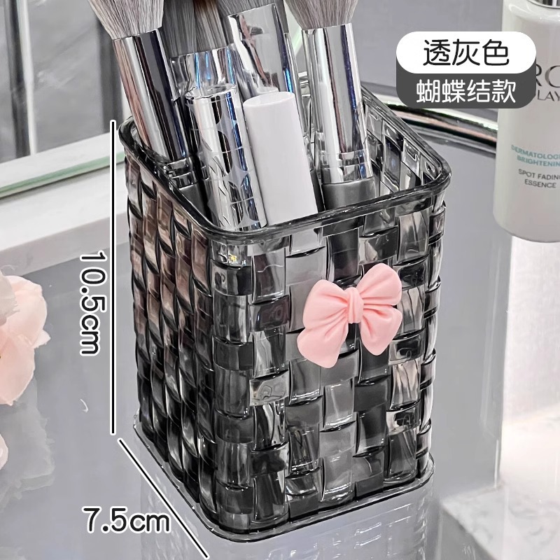 Mesa de escritorio escritorio estante de papelería dormitorio de estudiantes con caja transparente en la mesa artefacto de escritorio almacenamiento de bolígrafo