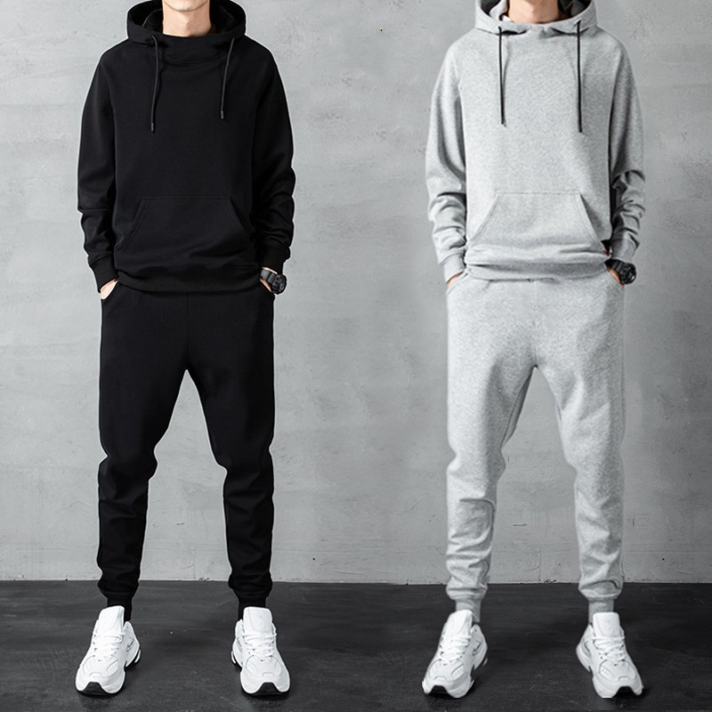 Two-piece autumn thin men's sports suit spring and autumn suit sweatpants sweater men's casual suit men's