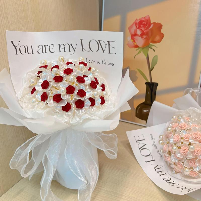 Non-Withering Rose Bouquet, Handmade DIY Material Kit, Self-Made Artificial Flower Bouquet, Gift for Girlfriend, 520 Holiday Gift