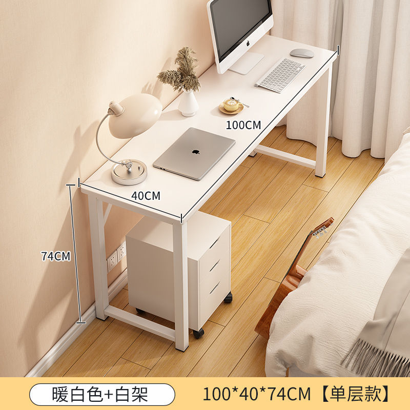 Escritorio de computadora, dormitorio de escritorio, escritorio de oficina en el hogar, escritorio largo, apartamento pequeño, estrecho contra la pared, escritorio de estudiante, estudio