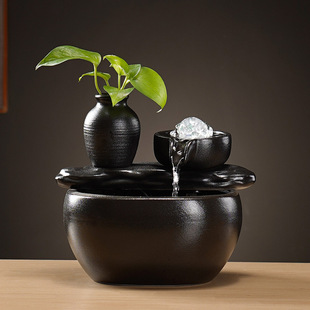 Ceramic water fountain desktop circulation living room water fountain decorative ornaments cross-border Amazon independent station quick sale