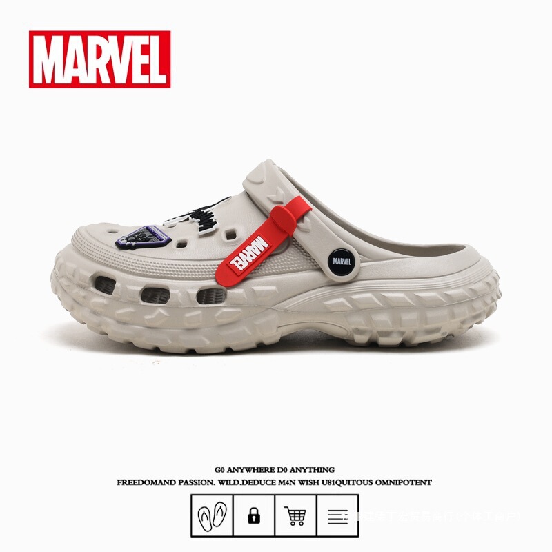 Marvel Genuine Clogs Men's Outdoor Non-Slip Wear-Resistant Toe-Cap Sandals Summer Eva Breathable Beach Slippers for Men
