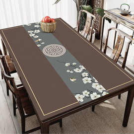 桌垫防水防油中式典雅餐桌垫家用桌布长方桌面垫免洗方桌垫