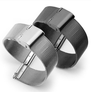 Wholesale Milanese Woven Watch Strap 0.4 Wire Mesh Strap 304L Stainless Steel Quick Release Raw Ear Watch Strap Universal