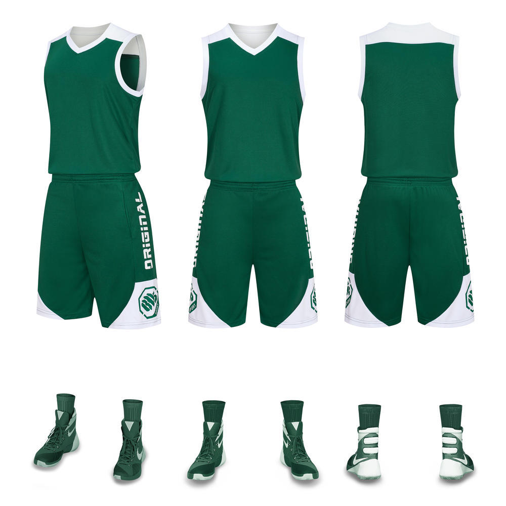 El juego de ropa de baloncesto se utiliza para el campamento de entrenamiento, ropa de balón transpirable de secado rápido para adultos y niños, la misma camiseta puede imprimir logotipo.