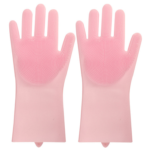 Silicone Dishwashing Gloves, Brush Washing Laundry Thick Kitchen Housework Gloves