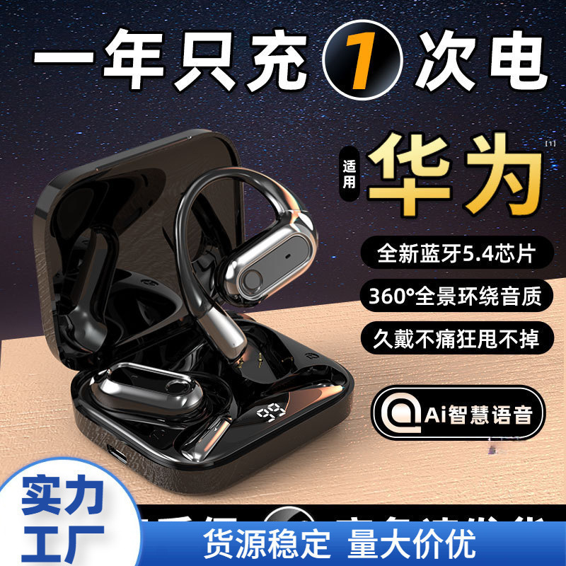Bluetooth Headset 2025 New German Berlin Sound Quality Ear-Mounted Air Bone Conduction Wireless Non-In-Ear Sports