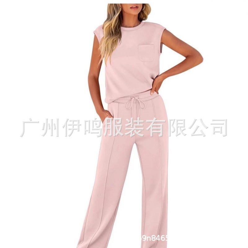 2025夏季新款欧美休闲运动风时尚短袖休闲套装时尚款时尚短袖女装|undefined