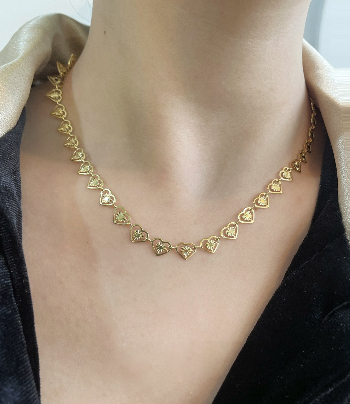 6g Weight Bracelets, Necklace Classification 1 Piece Quantity Daily Occasion Stainless Steel Material Wholesale Elegant Heart Shape Stainless Steel Chain Bracelets Necklace