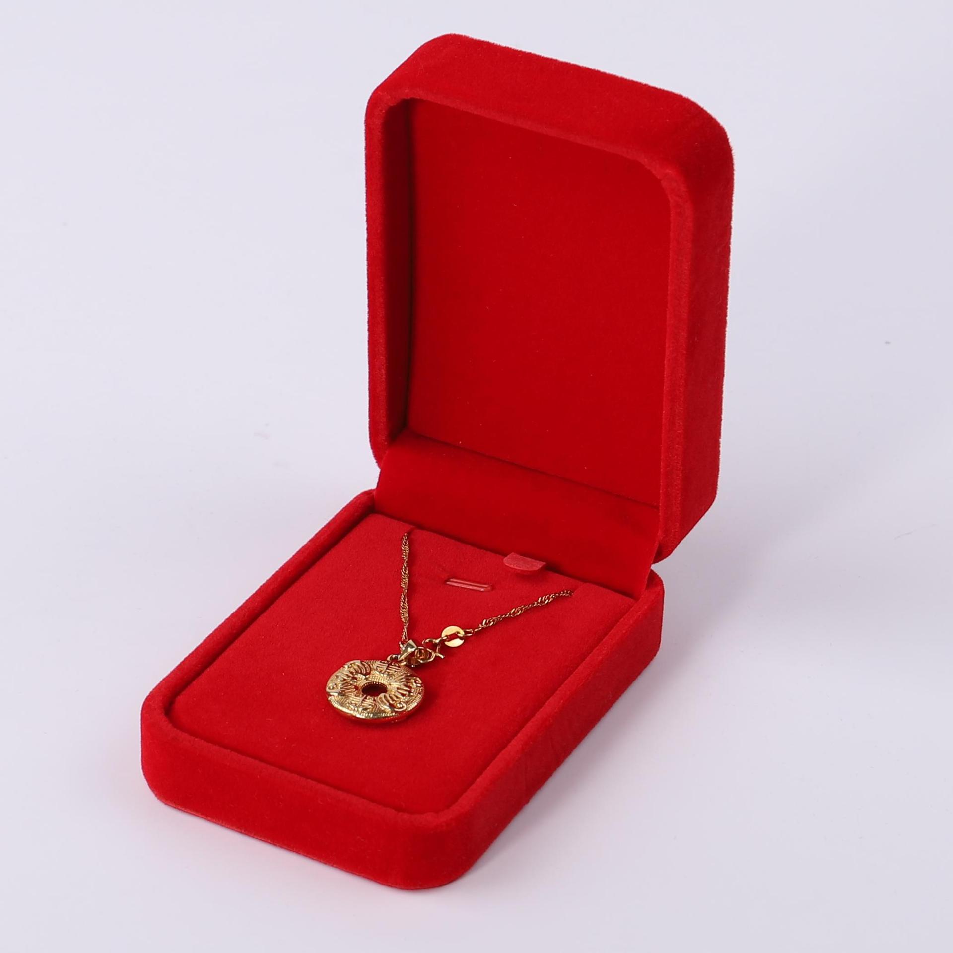 Fuente fábrica venta directa franela joyería caja de embalaje collar pendientes caja de anillo pulsera colgante caja de cadena de mano al por mayor