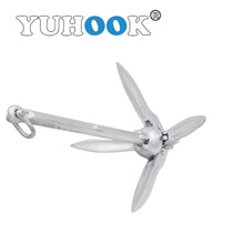 热镀锌折叠锚含卸扣B船锚伞锚莲花十字锚钓鱼船用grapnel anchor