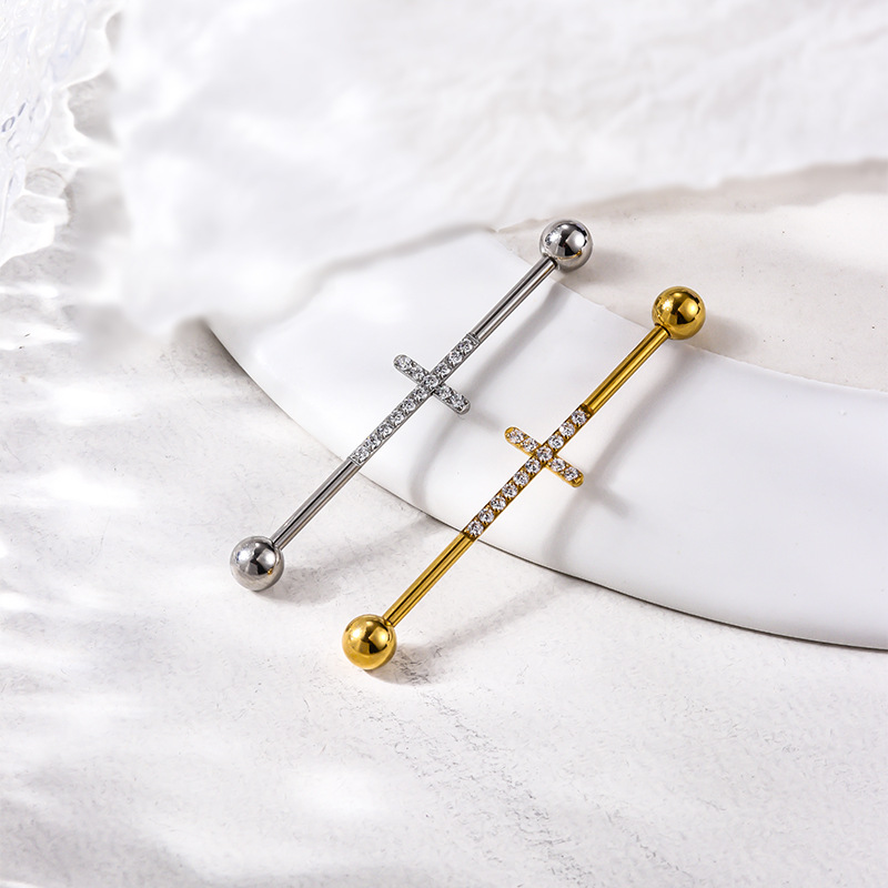 Geometric Pattern Unisex Gender Fashion Style 1 Piece Ear Cartilage Rings & Studs Fashion Geometric 316L Stainless Steel Inlaid Zircon