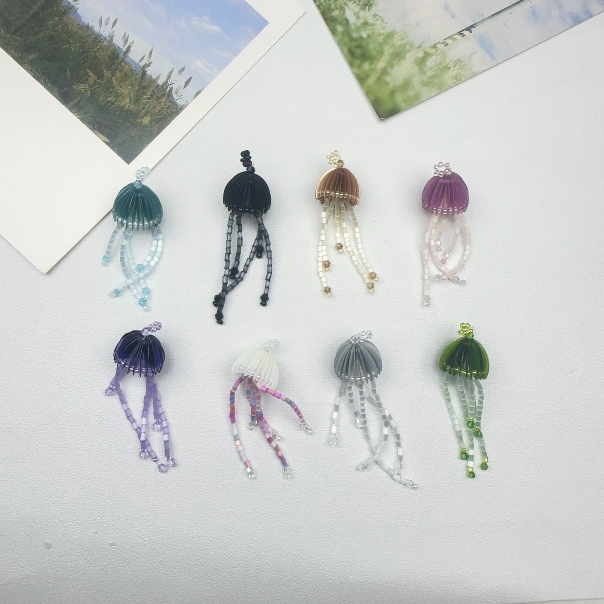 New Hand-Woven Tassel Jellyfish Pearl Accessories DIY Shoe Flower Earrings Pendant Bag Mobile Phone Jewelry Pendant