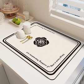 跨境厨房台面餐垫隔热科技布沥水垫吸水防滑茶杯垫子耐高温保护垫
