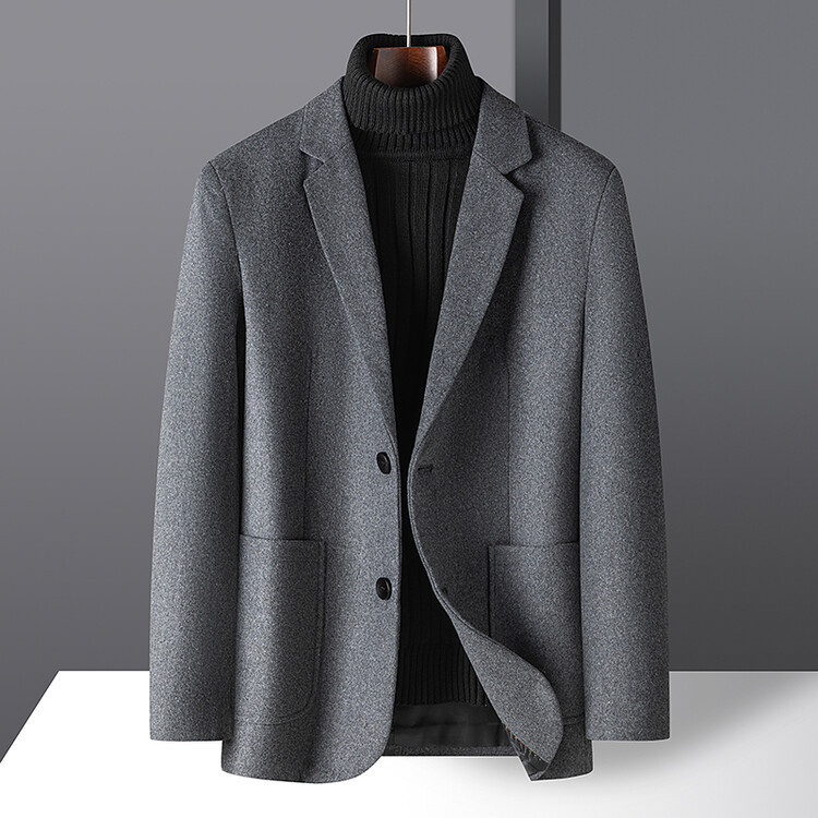 Brand Woolen Casual Suit Men's Jacket with a High-End Feel, 2026 Autumn New Style Blazer Single Piece