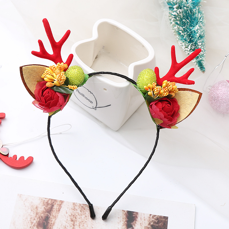 Nueva moda Venta caliente Navidad flocado corbata diadema niños diadema DIY fábrica al por mayor