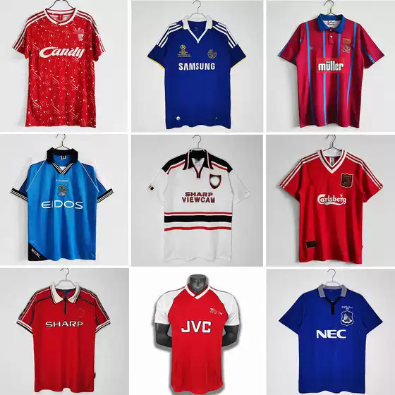 Retro Jersey nostalgic Premier League England national team club jersey Main away adult short sleeve football uniform