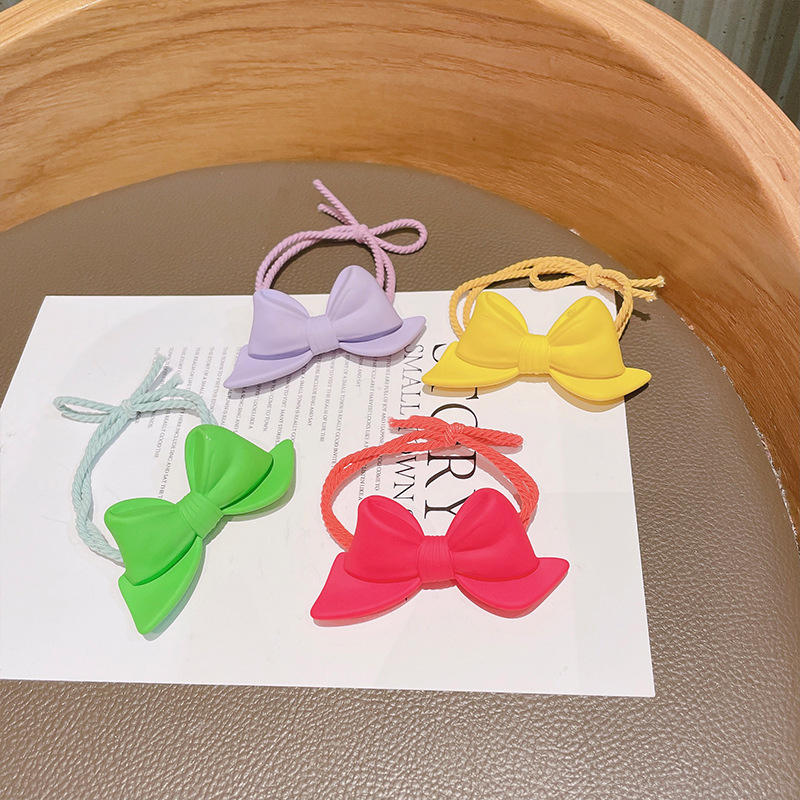 Korean little sister fresh stereo bow hair ring simple temperament hair rope candy color meatball head rope sheet sand