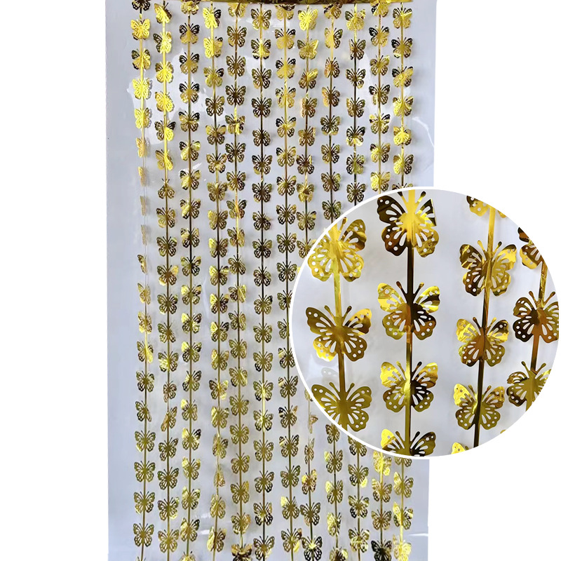 Meizhihai1 * 2M patrón cortina de seda lluvia decoración fiesta cumpleaños fiesta pared diseño plástico colorido