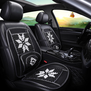T9U Car Seat Cushion Summer Cooling Cushion Wooden Beads Four Seasons Seat Cushion Breathable Ventilation Massage Neck Protector Lumbar Cushion