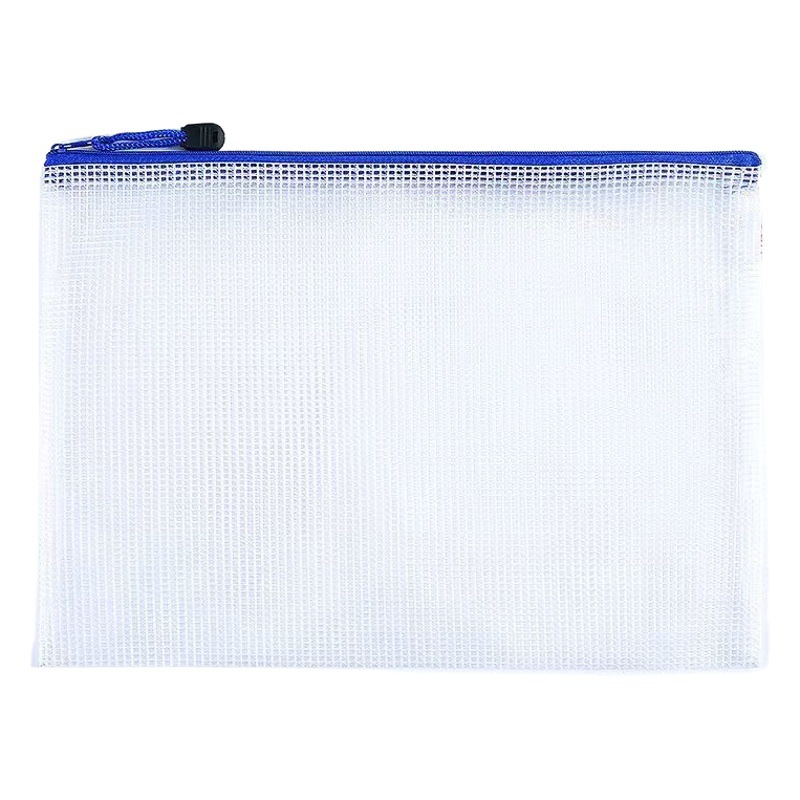 Bolsa de cremallera de malla A4 engrosada bolsa de archivo transparente libro de texto de estudiante bolsa de almacenamiento de papel de prueba BOLSA DE INFORMACIÓN impermeable ventas del fabricante