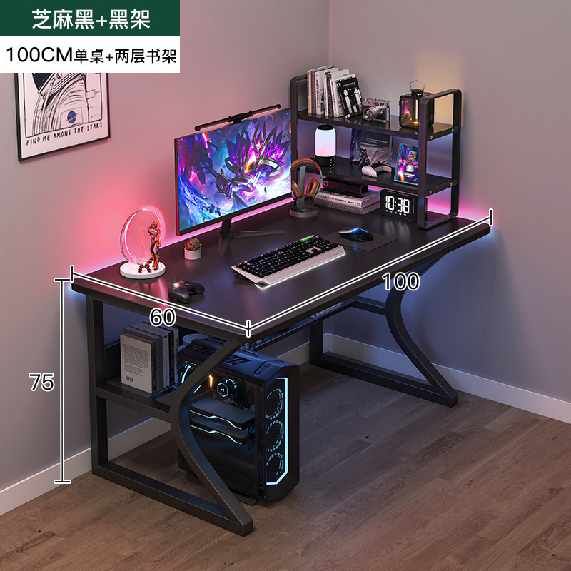 Escritorio para computadora, escritorio para el hogar, escritorio para dormitorio, escritorio de estudio para estudiantes, escritorio de oficina con almacenamiento simple, escritorio moderno para videojuegos. image 17
