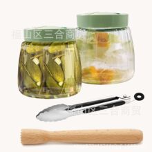 玻璃家用泡菜坛子腌菜酸菜咸菜圆形发酵罐食品级密封罐加厚储物罐