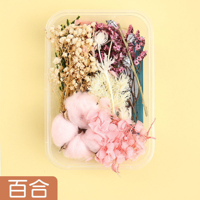 永生花ドライフラワーdiy材料箱入り混合模造花風乾手作り団扇キャンドルフォトフレーム装飾|undefined