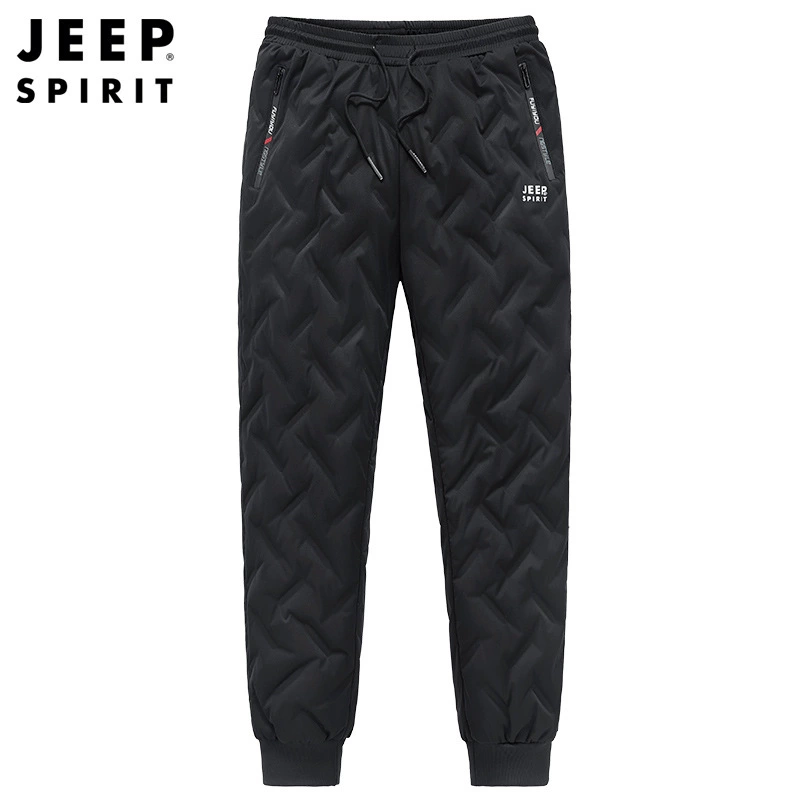 JEEP SPIRIT, новые мужские пуховые брюки со средней талией, прямые брюки больших размеров, мужские брюки, повседневные брюки