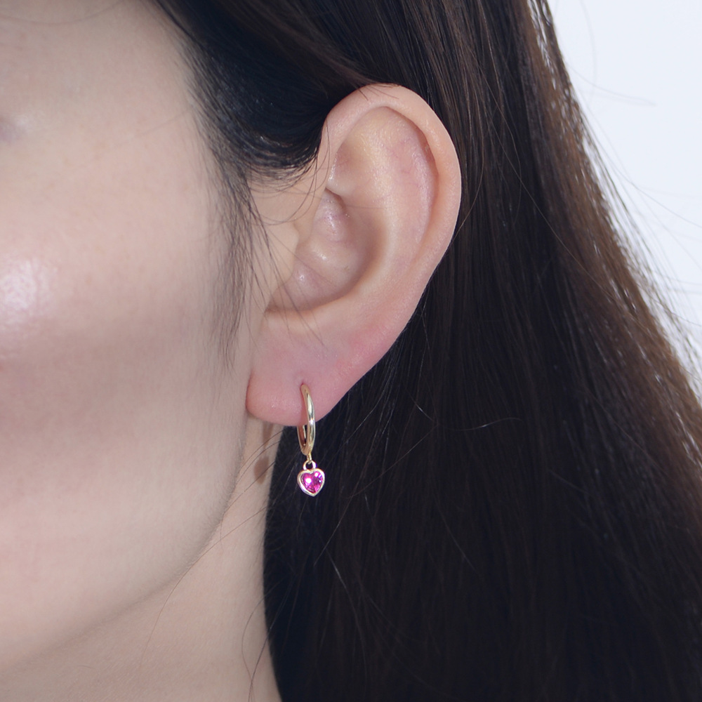 10g Weight 0.03µm Gold Plating Thickness Electroplating Gold Plating Process 925 Sterling Silver Ear Needle Material 14K Real Gold Plated, Platinum Plated Plating Material Zircon Inlay Material Drop Earrings Classification 1 Pair 925 Sterling Silver Zircon Heart Shape Drop Earrings