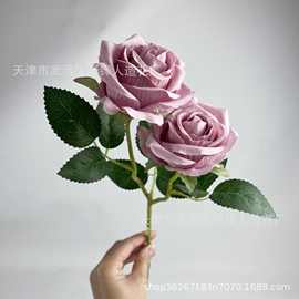 珍珠玫瑰仿真花单支婚庆假花拱门路引插花酒店婚礼花排装饰仿真花