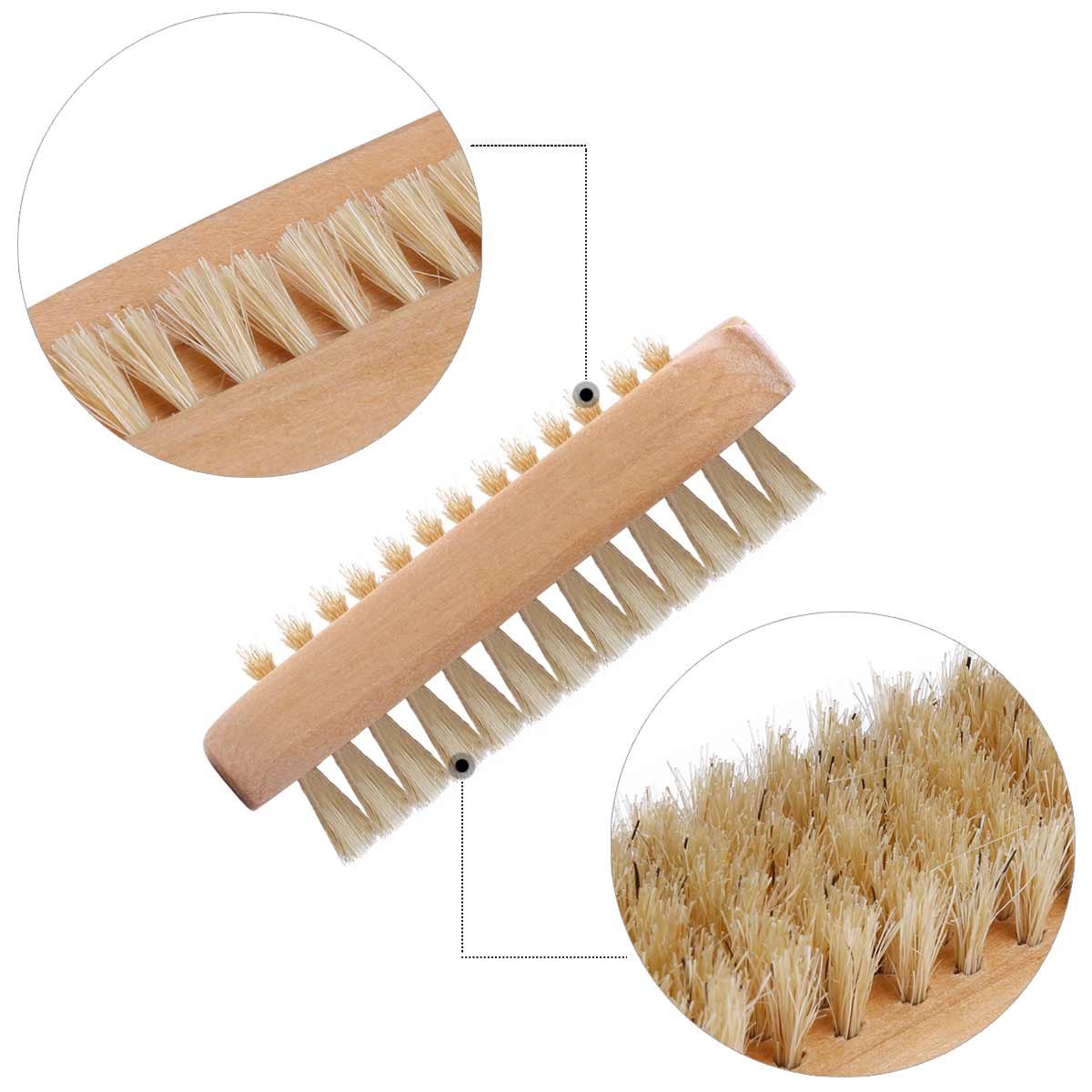 Cepillo de cerdas de cerdo de doble cara, cepillo angular para uñas, cepillo pequeño de madera, cepillo de baño, cepillo de manicura, jabón, cerdas de cerdo naturales