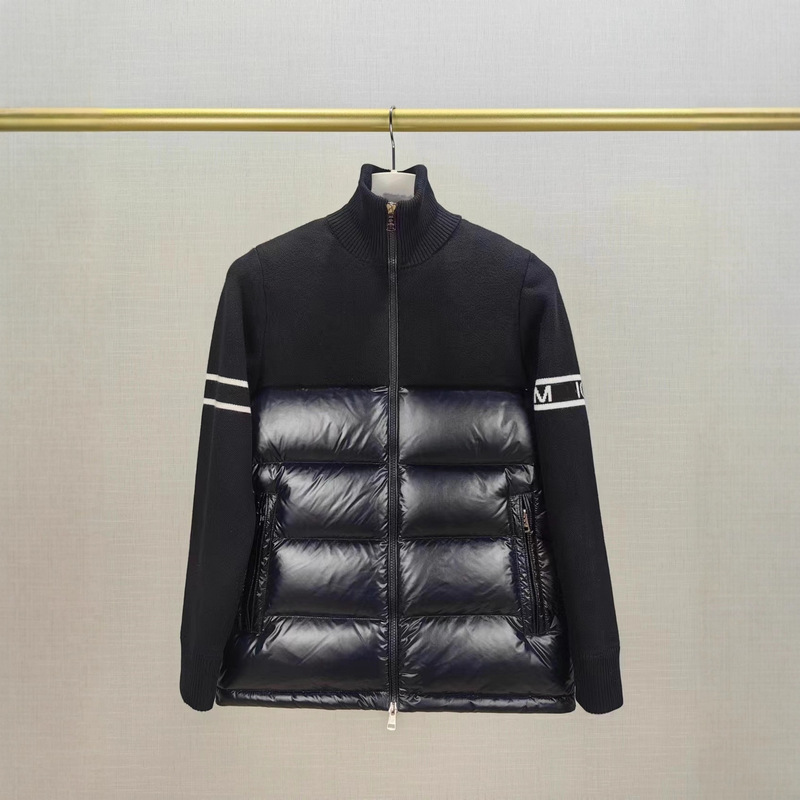 Correct Version in Stock High-Quality m Brand New Men's Thick down Knit Spliced down Jacket Fashionable Versatile